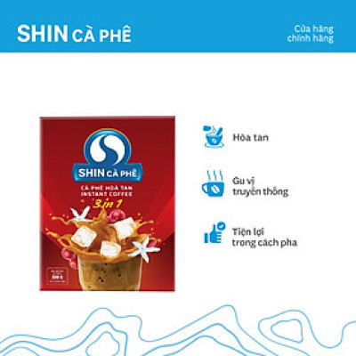 Cà phê hòa tan sấy nóng 3 in 1 - SHIN Cà Phê - Hộp 20 gói