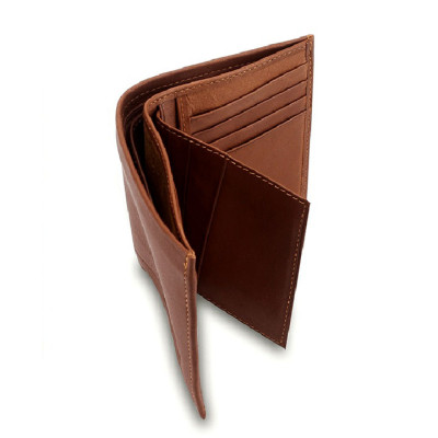 HJ2138 - Bóp nam Huy Hoàng kiểu đứng sọc ngang màu da