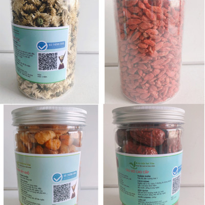 Combo Táo đỏ - Kỷ tử - Long nhãn -  Hoa cúc - Mỗi hủ 200gr