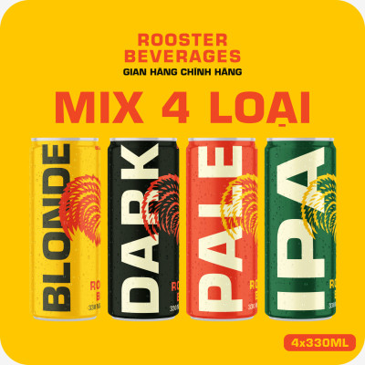 Bia thủ công | Rooster Beers 4 Lon Mix x 330ml