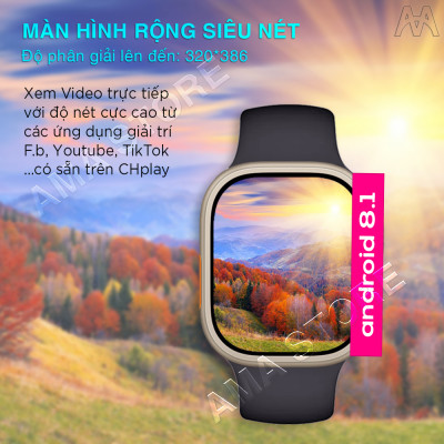 Đồng hồ Thông minh AMA Smart watch TK Plus Android 8.1 Camera xoay 180 Lắp Sim Định vị GPS Google kết nối Wifi 4G Blueltooth xem được Video Youtube TikTok tải App FB Messenger Skype Viber Wechat Line Tele chơi Game cho Trẻ em Người lớn Hàng nhập khẩu