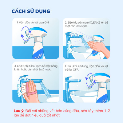 Chai Xịt  Siêu Tẩy Cặn Canxi CleanZ Chống Ăn Mòn Inox Vệ Sinh Vòi Rửa, Vòi Sen, Vách Kính 330ml