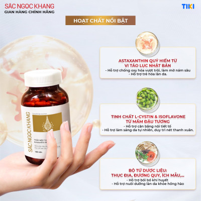 Viên uống đẹp da - chống lão hóa - nám sạm tàn nhan Sắc Ngọc Khang Vi Tảo Lục Hộp 180 Viên