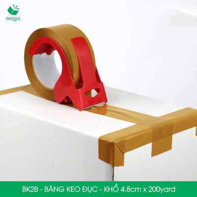 BK2B - 1 cuộn băng keo đục khổ 4.8cm x 200yard - Băng dính đóng hàng, băng keo khổ lớn