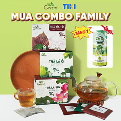 Combo Family Goce (1 hộp Trà lá ổi 40g, 1 hộp Trà tía tô 40g, 1 hộp Trà lá sen 40g)