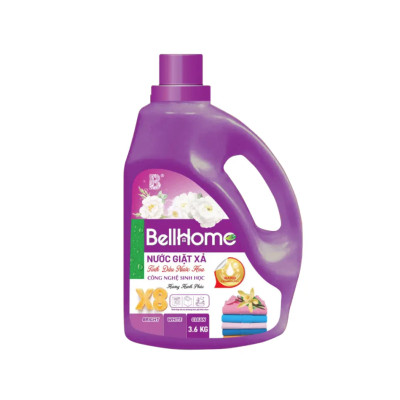 Nước Giặt Xả Công Nghệ Sinh Học Bell Home Tím Hương Hạnh Phúc 3,6KG