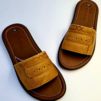 Dép quai ngang nam da bò 100%, quai 02 lớp da Bò Donavy cao cấp may full quai và đế rất chắc chắn DONAVY1MC