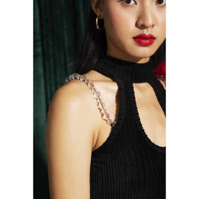 SET VÁY Nhung Đen TARTAN - 