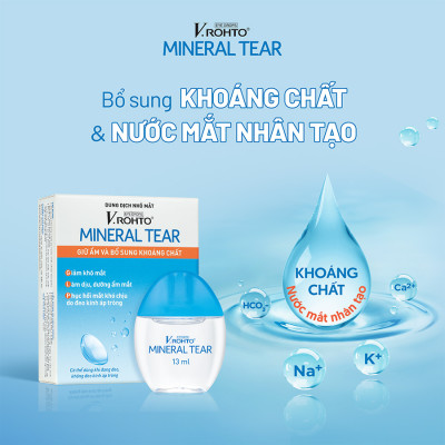 Combo 2 Nước nhỏ mắt giữ ẩm & bổ sung khoáng chất V.Rohto Mineral Tear 13ml
