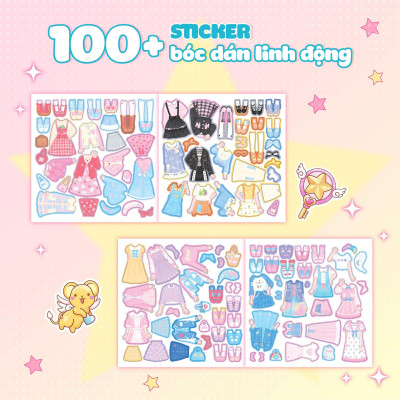 Sách - Sách Bóc Dán - Thời Trang Anime - Công Chúa Nơ Hồng