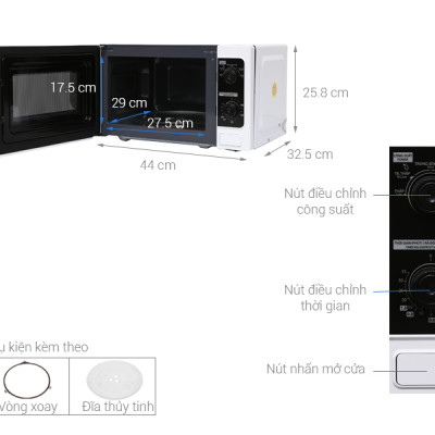 Lò vi sóng 20 lít Toshiba Thái Lan ER-SM20W1VN hàng chính hãng