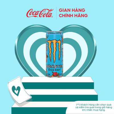 Lốc 24 Lon Nước Tăng Lực Giải Khát Monster Energy Mango Loco Vị Xoài 355ml/Lon_TK