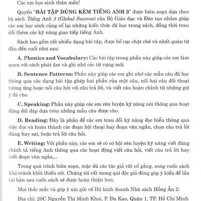 Bài Tập Dùng Kèm Tiếng Anh 3