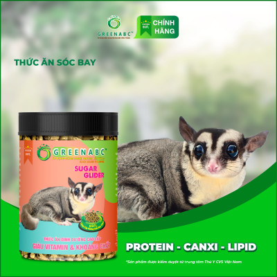 Thức ăn Sóc Bay & Sóc Cảnh GREENABC – Cung cấp đầy đủ dưỡng chất Protein - Canxi - Lipid năng lượng dồi dào, cơ thể linh hoạt dẻo dai – Hộp 480g