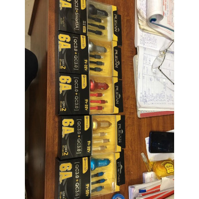 Tẩu sạc nhanh kèm dây cáp 3 đầu Ô tô chính hãng Pugan với 2 chức năng sạc thông minh và sạc siêu tốc 4.8A