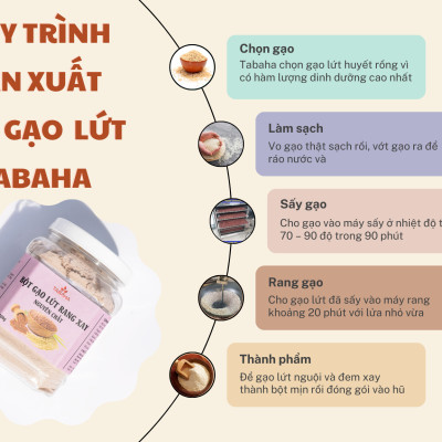 Bột Gạo Lứt Rang Xay Nguyên Chất Tabaha 500g Giúp Ăn Kiêng Giảm Cân