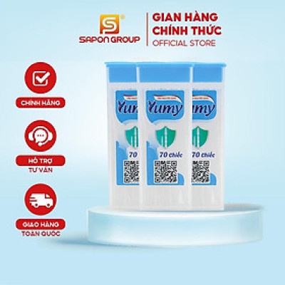 Tăm Chỉ Nha Khoa Hộp Chữ Nhật YUMY Size Z – Combo Lố 50 Hộp x 70 Cây (TN11-124), Chỉ Mịn, Không Bung