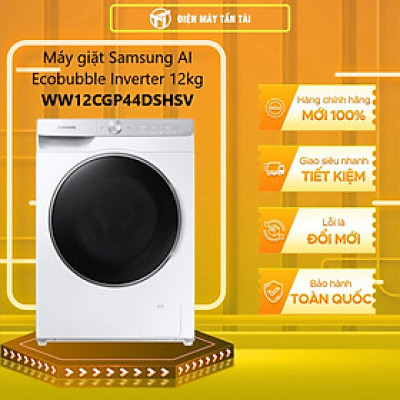 Máy giặt Samsung AI Ecobubble Inverter 12 kg WW12CGP44DSH/SV - Hàng chính hãng - Chỉ giao HCM