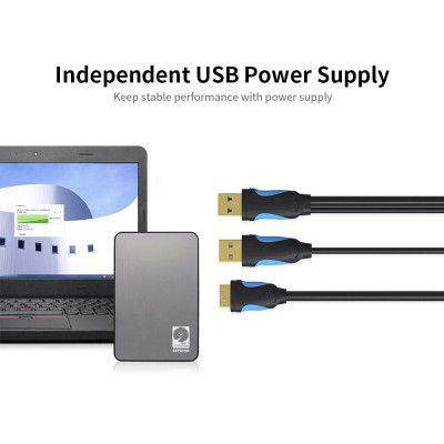 Cáp USB loại AMale to Micro B USB3.0 với nguồn điện bổ sung 1m