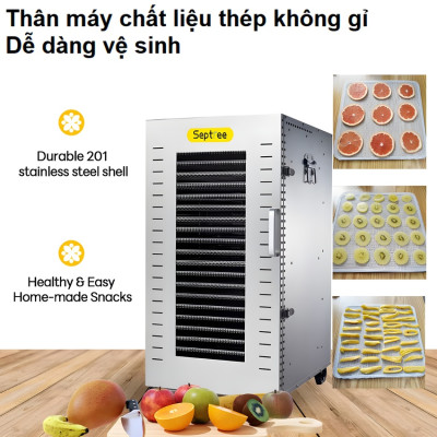 Máy sấy thực phẩm dung tích 210 lít, 22 khay thương hiệu Mỹ cao cấp Septree DBC-22A - Hàng Nhập Khẩu