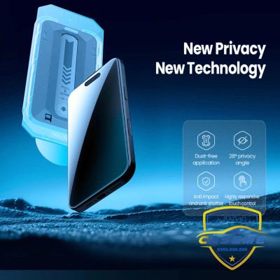Kính cường lực chống nhìn trộm Nillkin dành cho iPhone 17, iPhone Air, iPhone 17 Pro, iPhone 17 Pro Max kèm khung trợ dán  - Hàng chính hãng