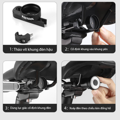 Đèn hậu xe đạp Kiotool 2 màu xanh đỏ K02