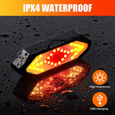 Đèn hậu Xi Nhan xe đạp Kiotool không dây pin sạc 5 chế độ sáng