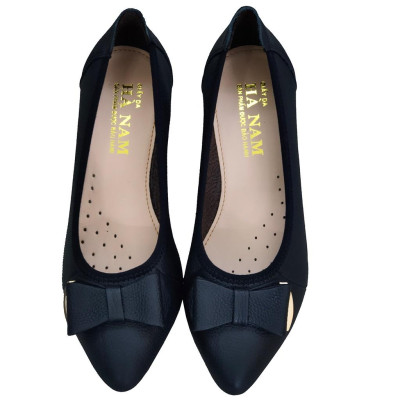 Giày Nữ Búp Bê Đế Xuồng TiTi ĐÔ Da Bò Thật Thời Trang Cao 5cm GBB2030