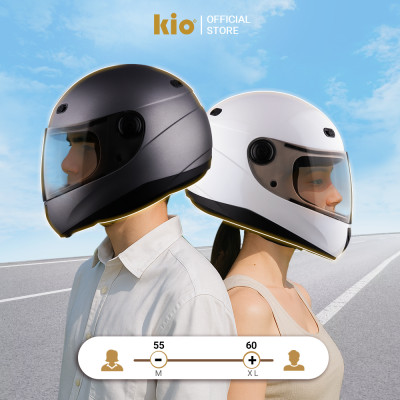 Mũ Bảo Hiểm Fullface Kio SafeStyle Rider KN09K, Kính Dài Phủ Nano Chống Tia UV, Lót Kháng Khuẩn Thoáng Khí