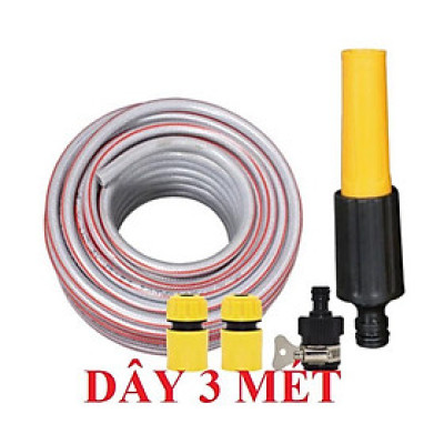 Bộ dây vòi xịt nước rửa xe, tưới cây . tăng áp 3 lần, loại 3m, 5m 206622-5Lcút sập, nối đen, d.vàng