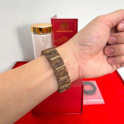 Lách bì dầu đeo tay trầm hương tự nhiên vòng tay nam nữ phong thuỷ may mắn bình an - Xưởng Mộc Việt
