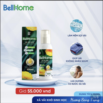 Xả Vải Khô Công Nghệ Sinh Học Bell Home Xanh Lá Hương Sang Trọng 100ml