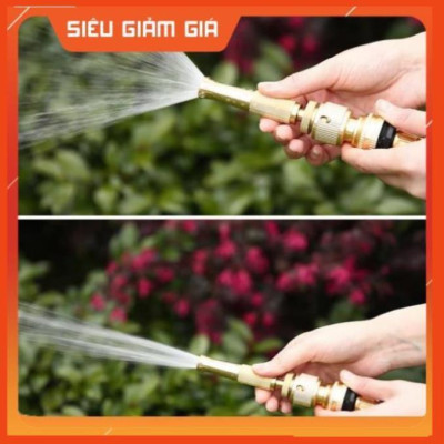 Bộ dây vòi xịt nước rửa xe, tưới cây . tăng áp 3 lần, loại 7m, 10m 206587 cút sập,nối vàng + tặng mở chai 