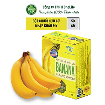 Bột Chuối Hữu Cơ Mỹ OneLife (Hộp 50gr)