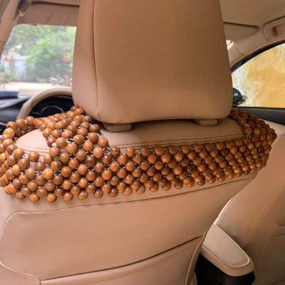 Lót Khoác Vai Ghế Xe Ô Tô Hạt Gỗ Hương Hạt 1.2cm ( hình thật )