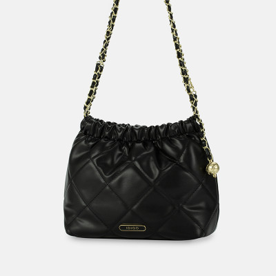 Túi đeo vai đi chơi nữ phom mềm chần trám phối dây xích IDIGO FB2-3394