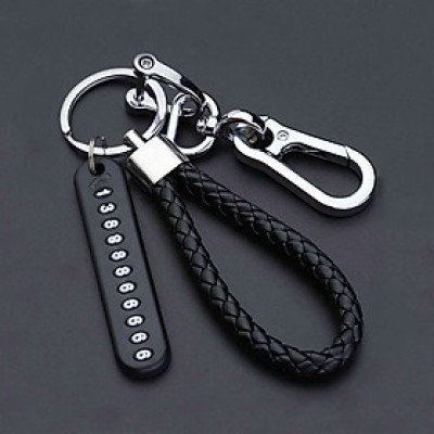 Móc Chìa Khóa  Kèm Thẻ Ghi Chú Chống Thất Lạc Cho Xe Máy Xe Đạp Xe Ô Tô Móc Khóa Nhà Kèm Móc Khóa Thép Dây PU Thời Trang