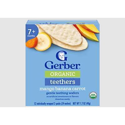 Bánh Gạo Hữu Cơ Gerber Organic vị Xoài Chuối Cà Rốt 48g