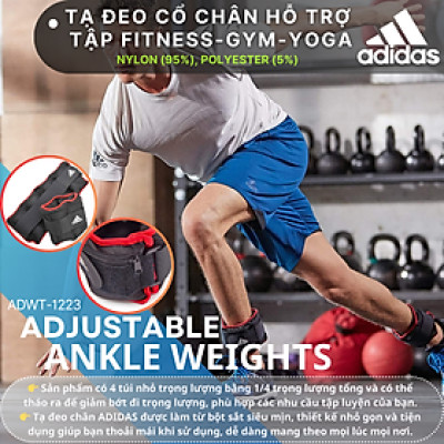 Tạ Đeo Chân Hỗ Trợ Tập Fitness, Gym, Yoga Chính Hãng ADIDAS ADWT-1223 (Mỗi Bên 1KG) - 1 Cặp