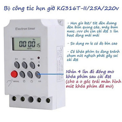 Công Tắc Hẹn Giờ KG316 T-II Thông Minh– Hẹn Giờ Bật Tắt Cho Đèn, Máy Bơm, Thiết Bị Điện Gia Dụng