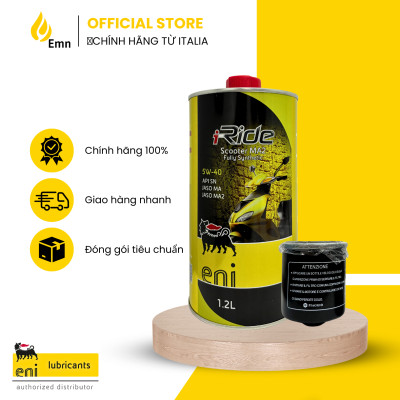 (HCM) Combo Eni Scooter MA2 5W40 1.2L + Lọc nhớt cho Vespa/Piaggio