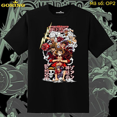 Áo thun Luffy All Gear, One Piece Đảo Hải Tặc, mã OP2. Áo phông anime manga siêu đẹp cho nam nữ teen trẻ em