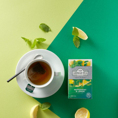 TRÀ AHMAD ANH QUỐC - BẠC HÀ CAY & CHANH (40g) - Peppermint & Lemon - Hỗ trợ tiêu hóa, giảm cơn ho và cảm cúm rất tốt