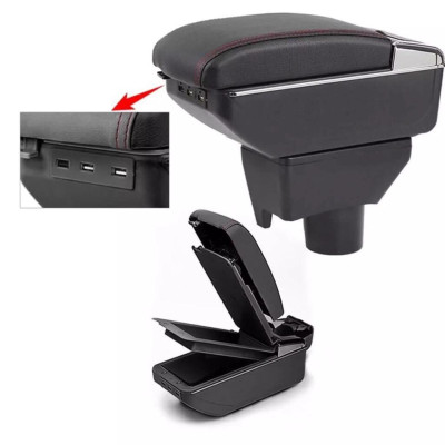 Hộp Tỳ Tay Vios 2020- 2021 Bọc Da Cao Cấp Đen Và Kem