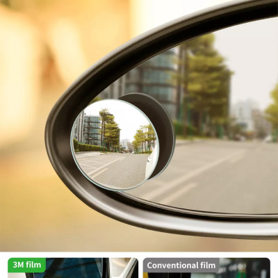 Gương cầu lồi ô tô dán trên gương chiếu hậu tăng góc nhìn chống nước - Gương mini chống điểm mù oto xe hơi, Gương Cầu Lồi Ô Tô Xe Hơi Chiếu Hậu Chống Điểm Mù Cho Xe