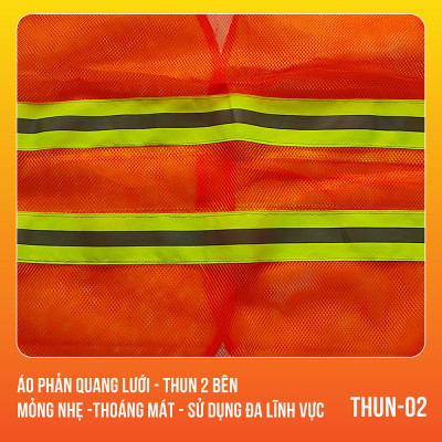 Áo phản quang lưới thun 2 bên thoáng mát, bền, đẹp - Mã THUN02