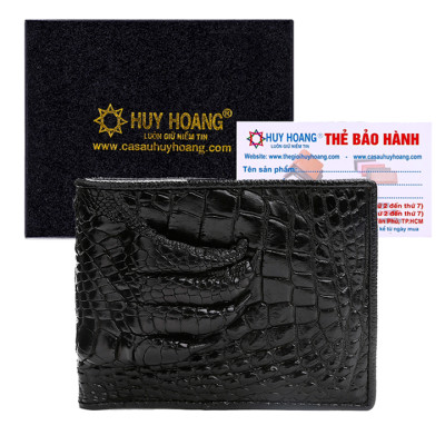 HT2232-33-34-35 - Ví nam Huy Hoàng da cá sấu gù chân màu đen, nâu đỏ, vàng bò, nâu đất