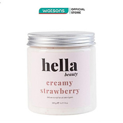 Tẩy Tế Bào Chết Toàn Thân Hella Beauty Kem Dâu Creamy Strawberry 500g