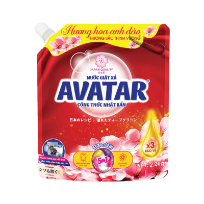 Combo 2 Túi Nước Giặt Xả Vải Hương Hoa Anh Đào Avatar (Túi/2kg2)