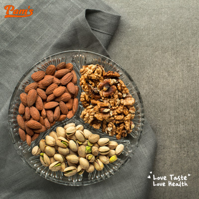 COMBO Chăm Sóc Tim Mạch - Hạt Óc Chó Chile (500g) + Hạnh Nhân Rang Bơ(500g) + Hạt Dẻ Cười(180g) Pam